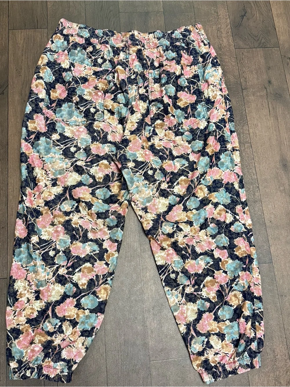 By Anthropologie Anisa Floral Corduroy Jogger Pants XL Whimsigoth Dark Boho